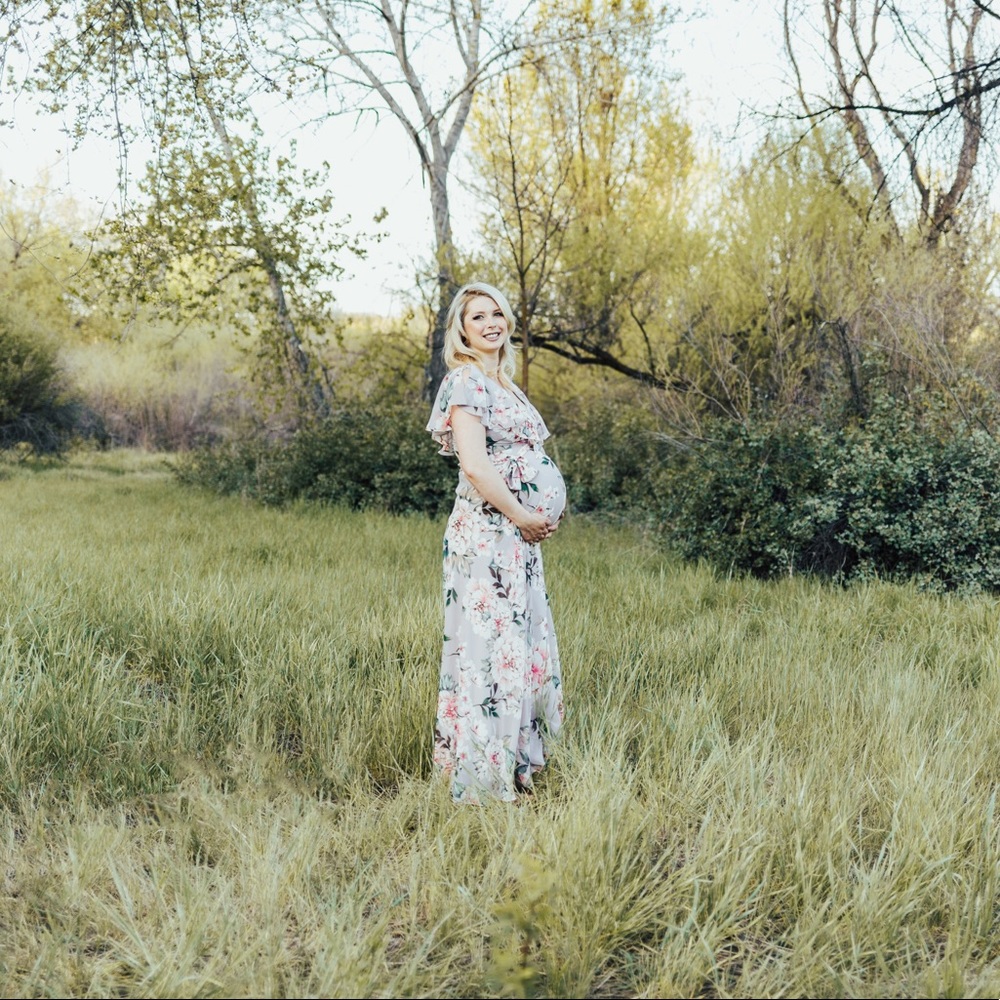 Eliza J full length floral gown size 8